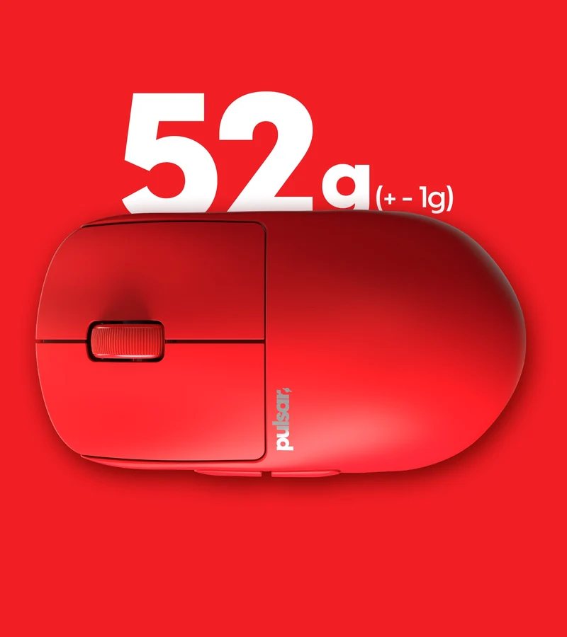 Pulsar X2H Ultralight Wireless Symmetrical eSports Mouse Size 1 (Red) (PX2H13)