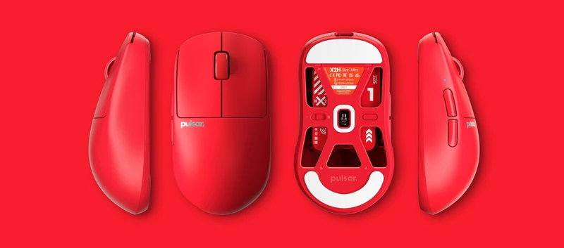 Pulsar X2H Ultralight Wireless Symmetrical eSports Mouse Size 1 (Red) (PX2H13)