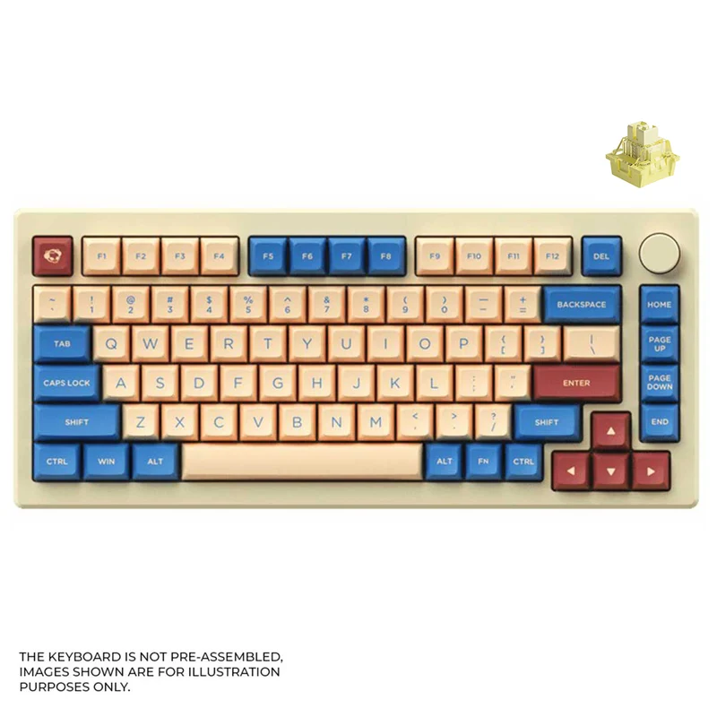 Akko MOD 007B HE DIY Kit With OSA Keycap Set 187-Key Cream White (Akko Cream Yellow Magnetic Switch)
