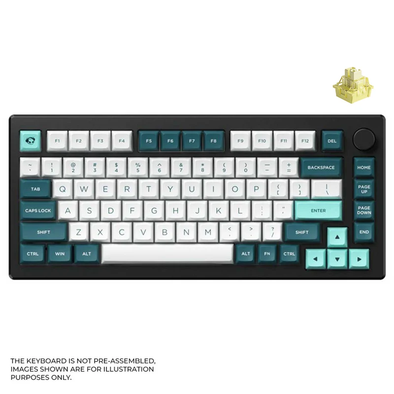 Akko MOD 007B HE DIY Kit With OSA Keycap Set 187-Key Black (Akko Cream Yellow Magnetic Switch)