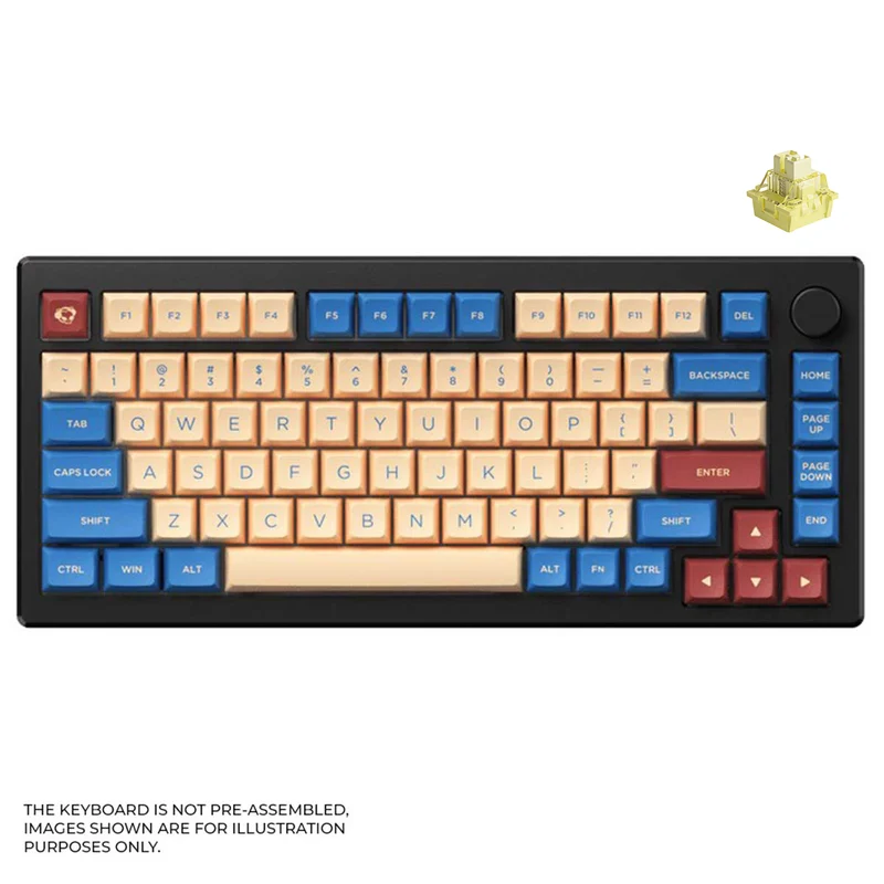 Akko MOD 007B HE DIY Kit With OSA Keycap Set 187-Key Black (Akko Cream Yellow Magnetic Switch)