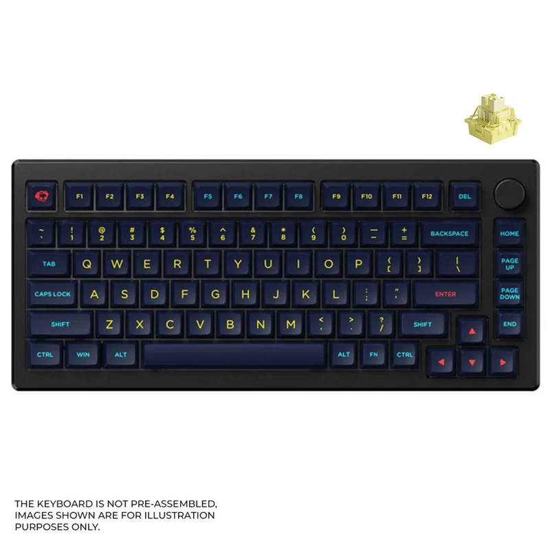 Akko MOD 007B HE DIY Kit With OSA Keycap Set 187-Key Black (Akko Cream Yellow Magnetic Switch)