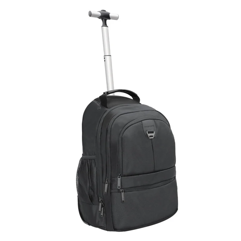 Promate Compact-TR 2-in-1 Large Capacity Trolley Bag Multiple Compartment for 15.6" Laptops
