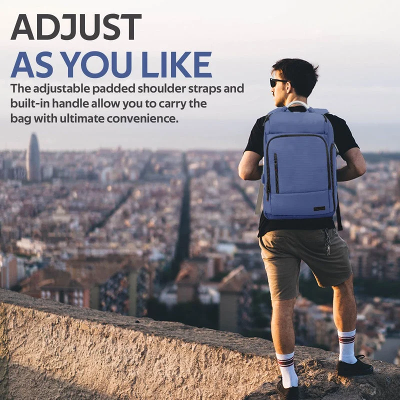 Promate Trekpack-BP Professional Slim Laptop Backpack Water Resistant With Anti-Theft Handy Pocket (Blue)