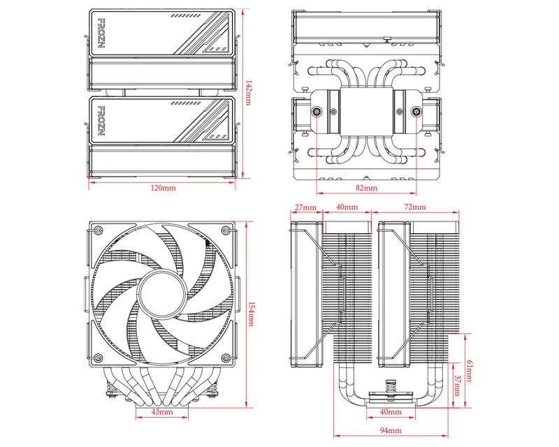 ID-Cooling Frozn A620 ARGB Twin Tower CPU Cooler With 2x120mm PWM ARGB Fan