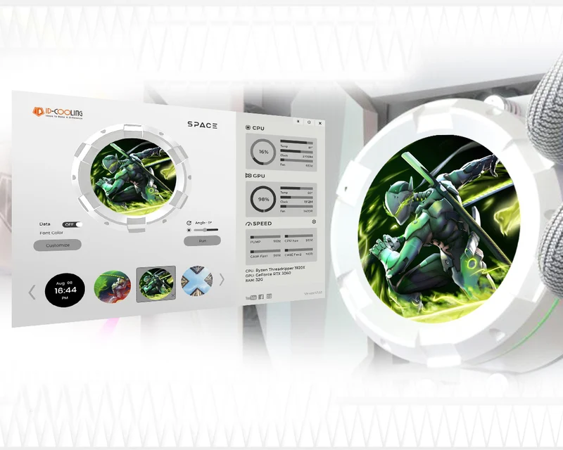 ID-Cooling SL240 LCD 240mm AIO Liquid CPU Cooler