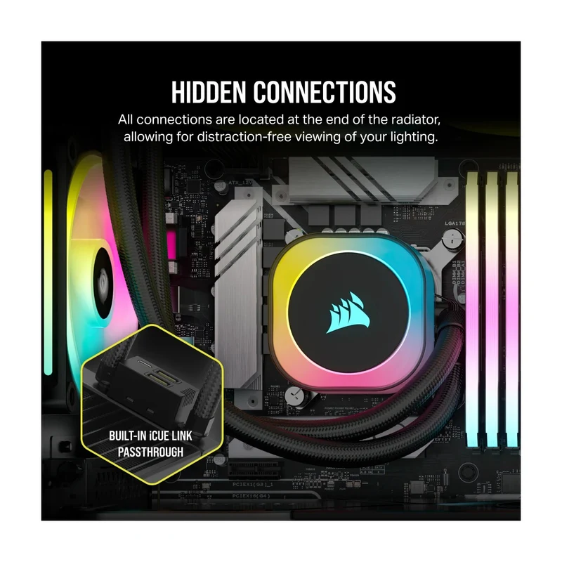 Corsair iCUE Link H170I RGB 420mm LCD AIO Liquid CPU Cooler (Black)