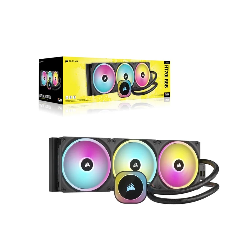 Corsair iCUE Link H170I RGB 420mm LCD AIO Liquid CPU Cooler (Black)