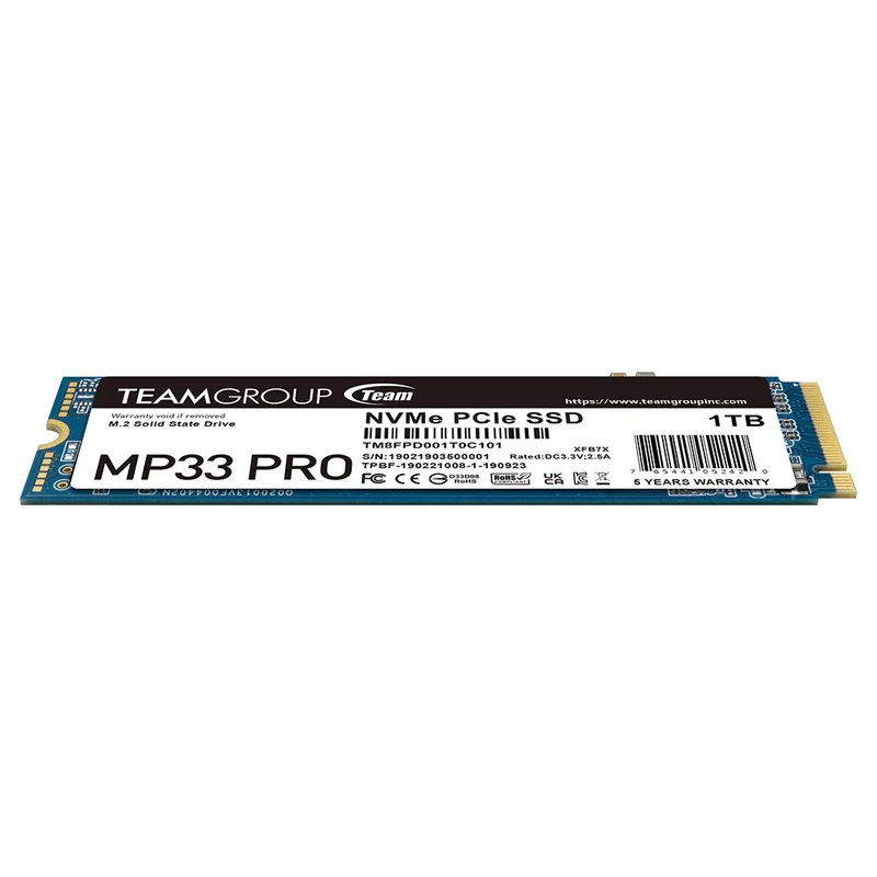 Teamgroup MP33 Pro 1TB M.2 2280 PCIe 3.0 X4 With NVMe 1.3 3d NAND Internal SSD (TM8FPD001T0C101)