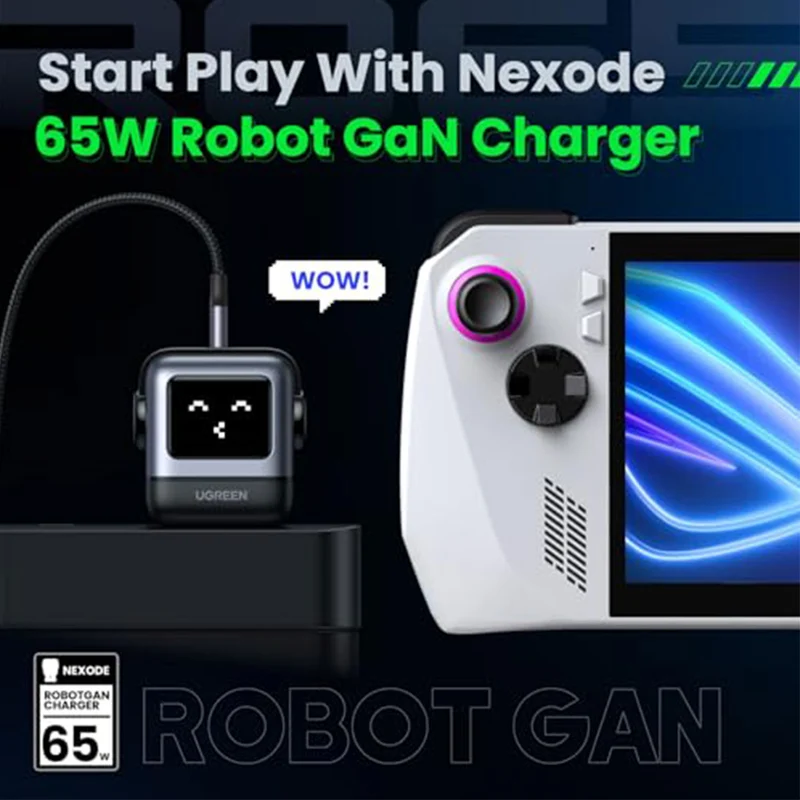 UGreen Mini Robot 65W 3-Port PD GAN Fast Charger (Space Grey) (CD361/15570)