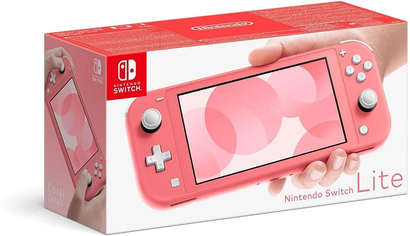 Nintendo Switch Lite Console Coral + Dobe Glass Film 9H (TNS-19118) Bundle