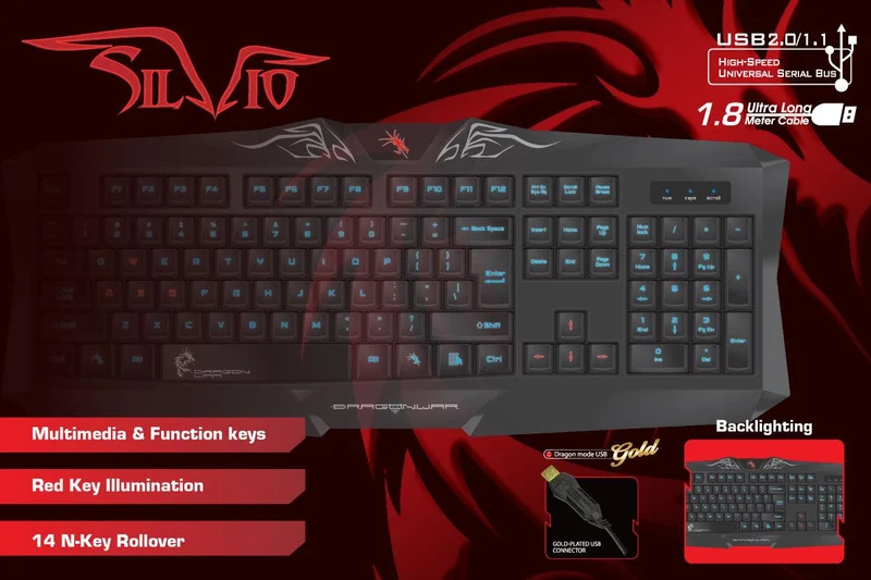 Elephant Dragonwar Silvio Gaming Keyboard Black (GK-004)