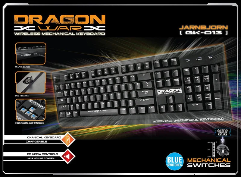 Dragonwar Rechargeable Wireless Mechanical Keyboard (GK-013-BK)