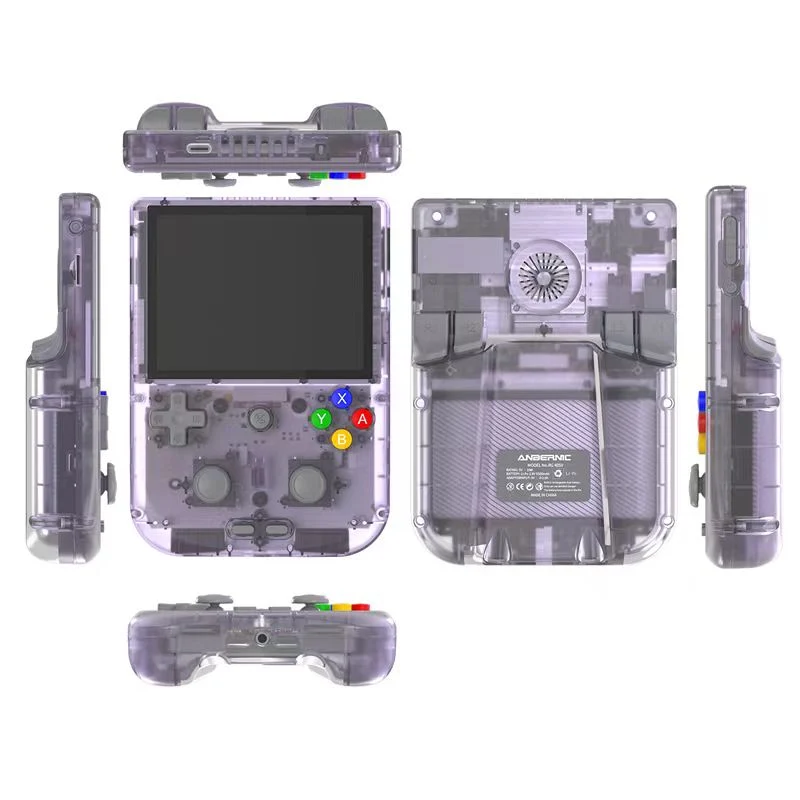Anbernic RG405V Retro Handheld Gaming Console (Wood Grain Color, Gray, Transparent Purple)