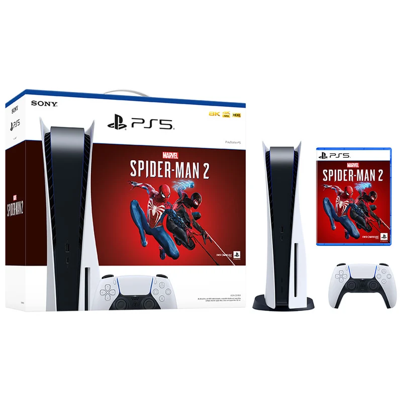 Sony Playstation PS5 Console Marvel Spider-Man 2 Standard Edition Bundle (Includes retail copy of Marvels Spiderman 2 PS5) (CFI-1218A 01)