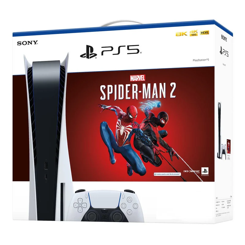 Sony Playstation PS5 Console Marvel Spider-Man 2 Standard Edition Bundle (Includes retail copy of Marvels Spiderman 2 PS5) (CFI-1218A 01)