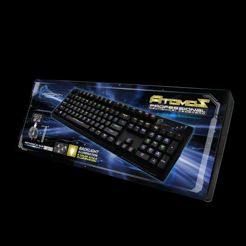 Elephant Dragonwar Mechanical Blue Switches Pro Gamer Keyboard Black (GK-007-Black)