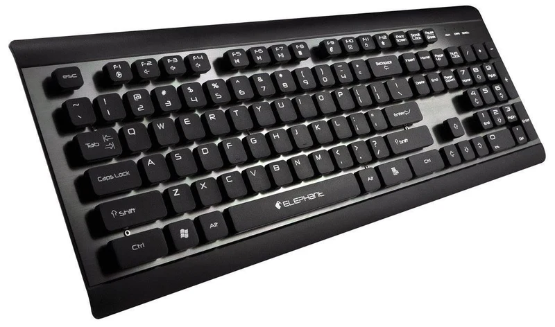 Elephant Metal Surface Wired Keyboard (KE-012-BLACK-ENG)