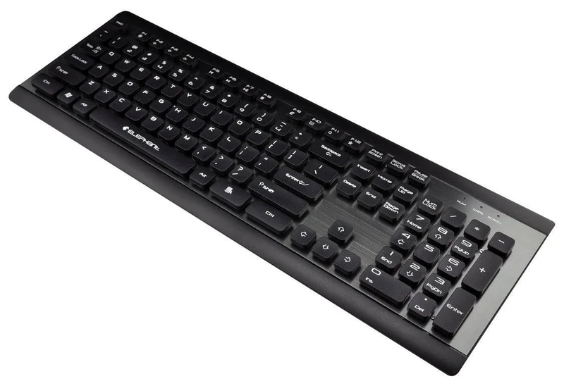 Elephant Metal Surface Wired Keyboard (KE-012-BLACK-ENG)