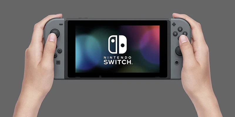 Nintendo Switch Console With Grey Joycon + NSW Dobe Dust-Proof Kit Include Rubber Plug & Toughened Glass Film (TNS-862) Bundle