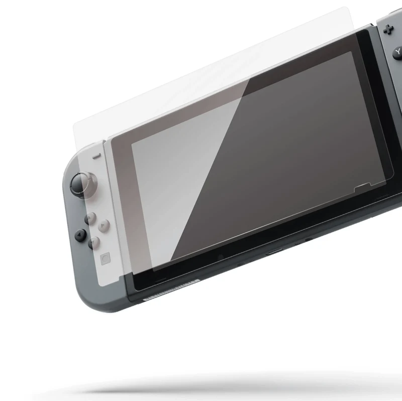NSW Console With Red/Blue Joycon + NSW Skull & Co. Tempered Glass Screen Protector 9H Hardness/2.5D Edge(2 Pack) For NSW(NSGLA2) Bundle