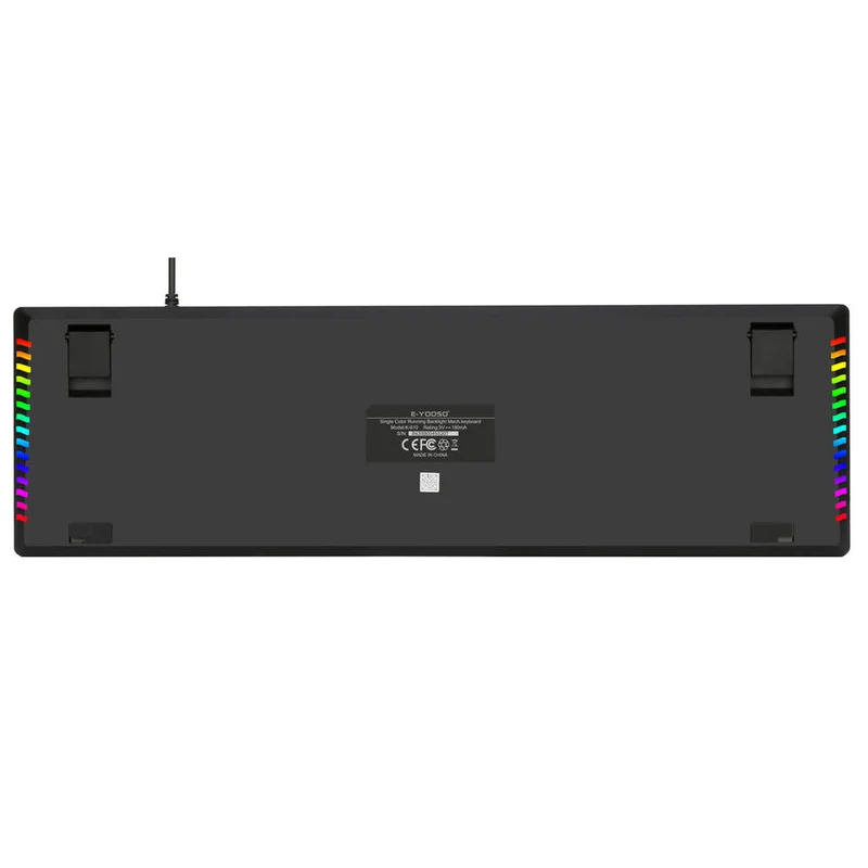 E-Yooso K-610 104 Keys Hot Swappable Wired Mechanical Keyboard Black (Blue Switch)
