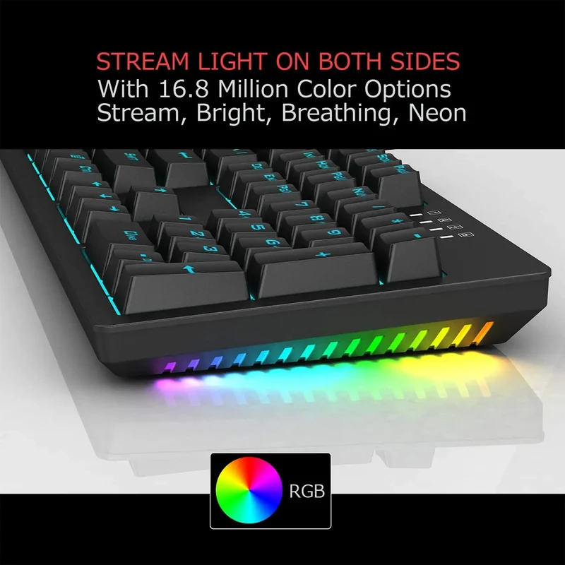 E-Yooso K-610 104 Keys Hot Swappable Wired Mechanical Keyboard Black (Blue Switch)