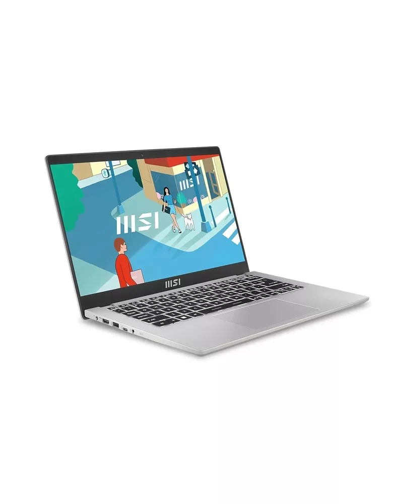 MSI Modern 14 C12M-620PH Laptop (Urban Silver) | 14" FHD | i3-1215U | 8GB RAM | 512GB SSD | Intel UHD Graphics | Windows 11 Home | MSI Sleeve Bag GP