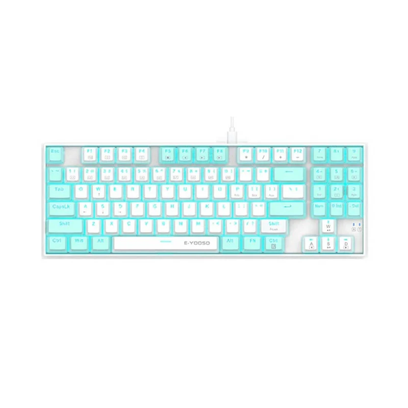 E-Yooso Z-13 Single Light 89 Keys Mechanical Keyboard White/Green (Blue Switch)