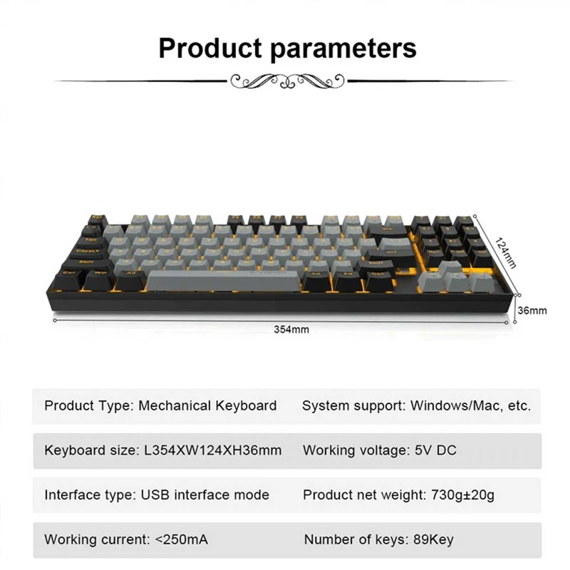E-Yooso Z-13 Single Light 89 Keys Mechanical Keyboard White/Green (Blue Switch)