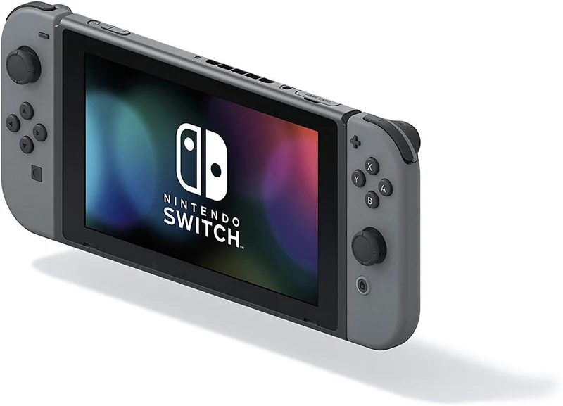 Nintendo Switch Console With Grey Joycon + NSW Dobe Dust-Proof Kit Include Rubber Plug & Toughened Glass Film (TNS-862) Bundle