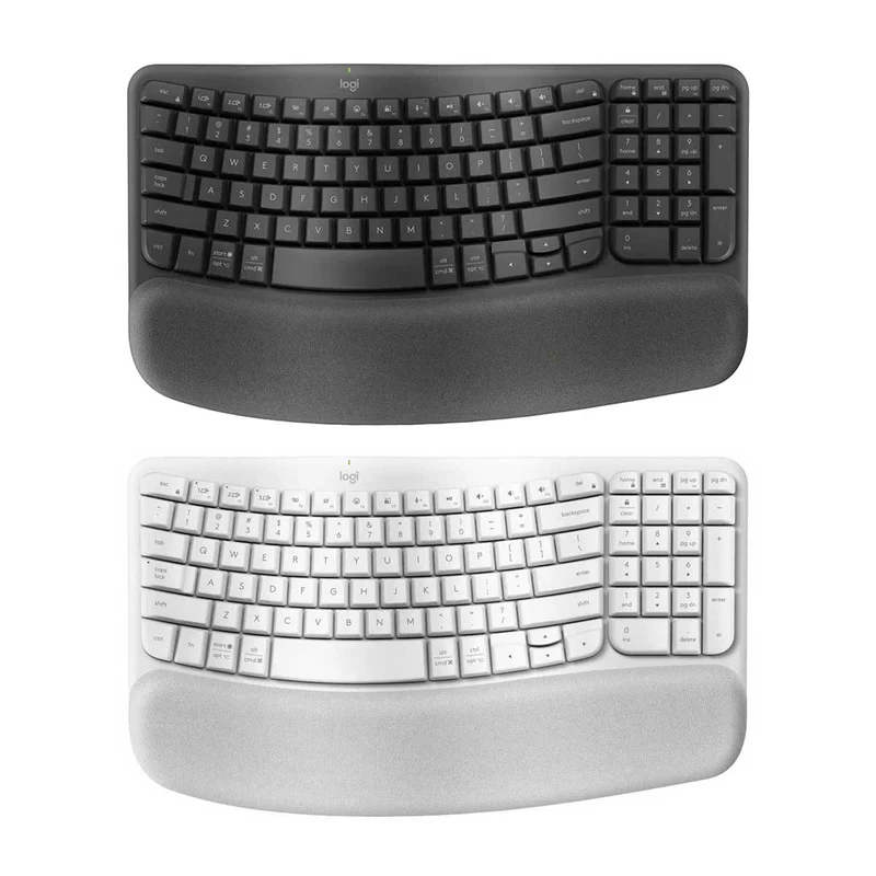 Logitech Wave Keys Ergonomic Wireless Keyboard (Graphite, Off-White)