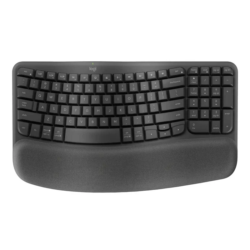 Logitech Wave Keys Ergonomic Wireless Keyboard (Graphite, Off-White)