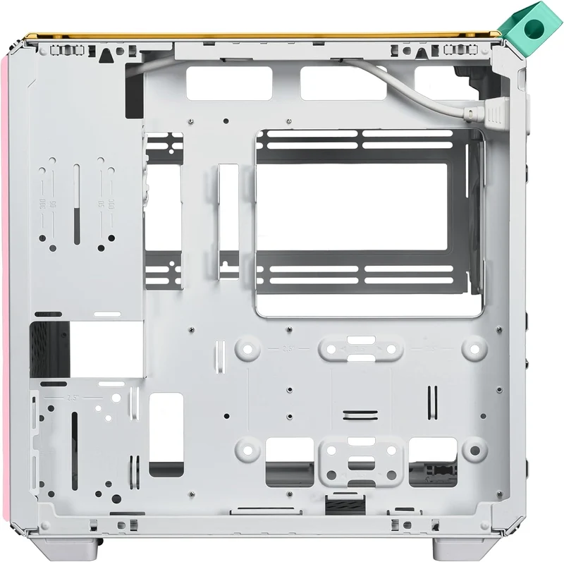 Cooler Master Qube 500 Flatpack Macaron Edition Small High Airflow Mid-Tower ATX Customizable Gaming PC Case (Mint/Pink/Cream)