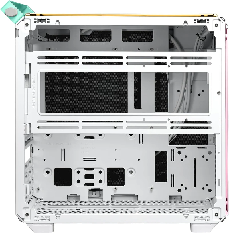 Cooler Master Qube 500 Flatpack Macaron Edition Small High Airflow Mid-Tower ATX Customizable Gaming PC Case (Mint/Pink/Cream)