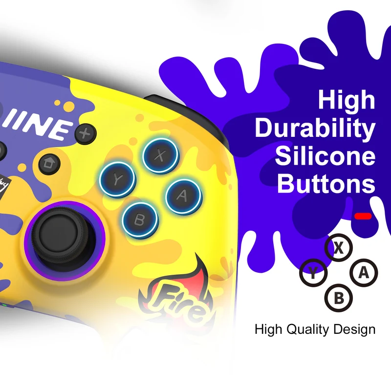 IINE Wireless Controller Purple & Yellow For Switch / Switch OLED (L709)