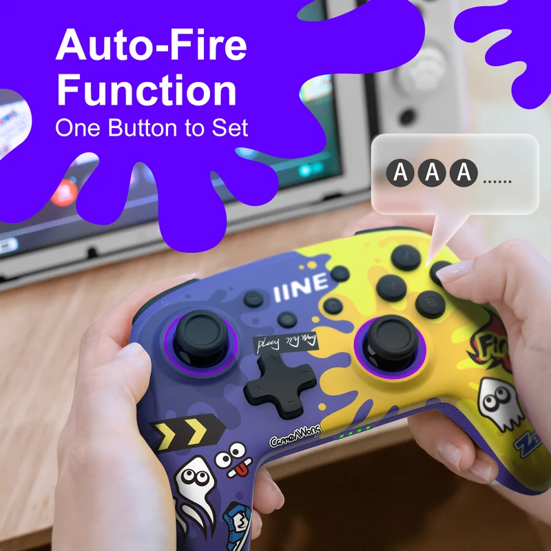 IINE Wireless Controller Purple & Yellow For Switch / Switch OLED (L709)
