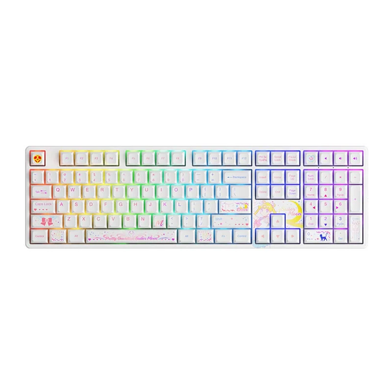 Akko Sailor Moon Crystal 5108B Plus Multi-Modes RGB Hot-Swappable Mechanical Keyboard (Gateron Orange - Lubed)