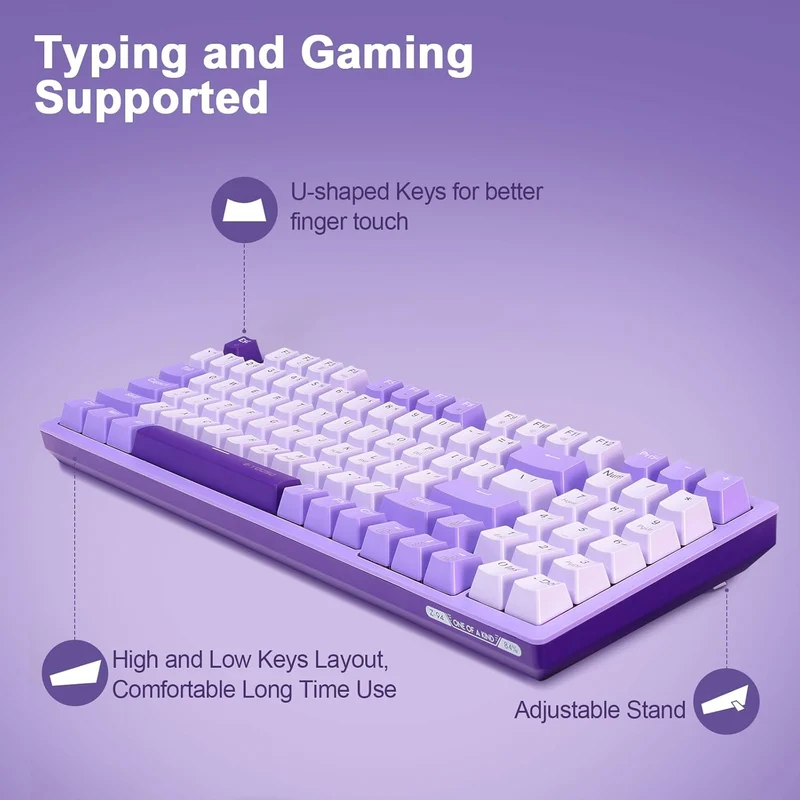 E-Yooso Z-94 Single Light 94-Keys Hot-Swappable Wired Mechanical Keyboard Light Purple (Blue Switch)