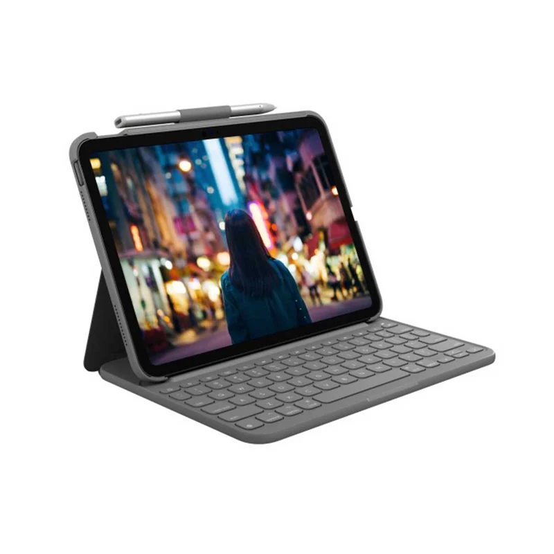 Logitech Slim Folio Keyboard Case For Ipad (10Th Gen) (Grey)