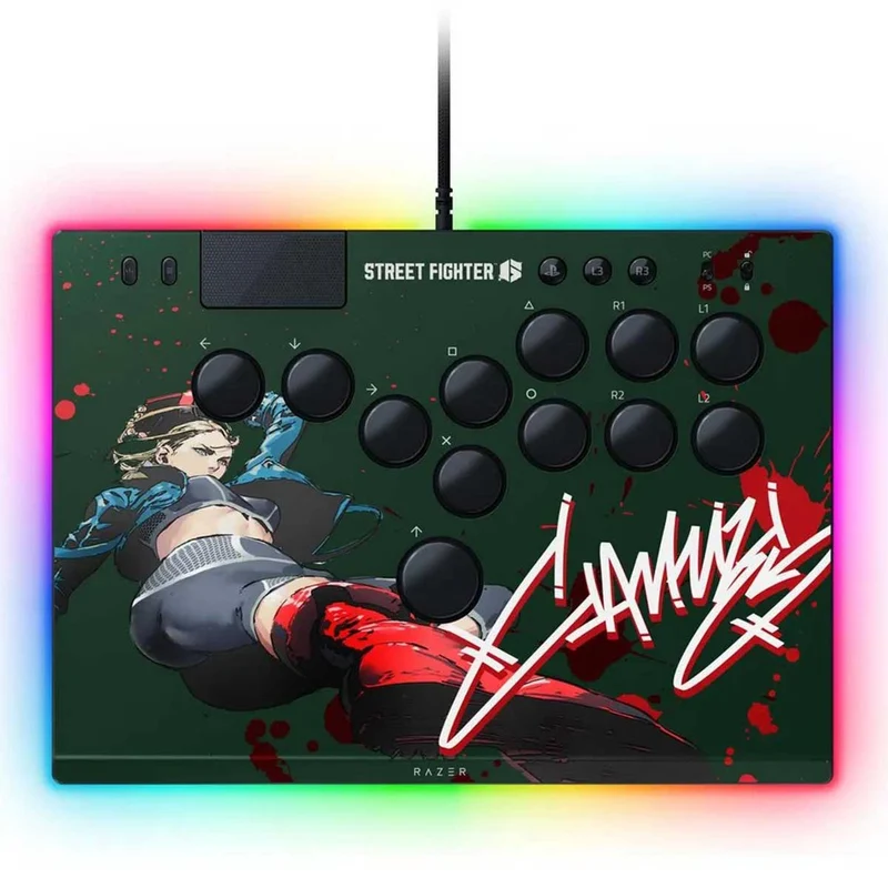 Razer Kitsune All-Button Optical Arcade Controller For PS5 & PC (Black, SF6 Cammy Edition, SF6 Chun-Li Edition)