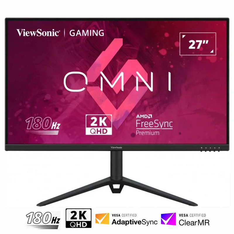 Viewsonic Omni VX2728J-2K 27" (2560X1440) 180HZ 0.5MS QHD IPS With Height, Swivel, Rotate/Pivot Adjustments Gaming Monitor With AMD Freesync Premium