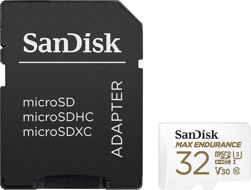 Sandisk Max Endurance 32GB MICROSDHC Card With Adapter For Dash Cams & Home Security Cameras