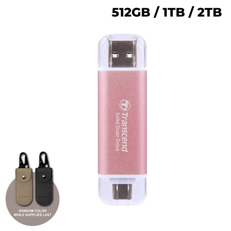 Transcend ESD310P 10GBPS USB Type-C Portable SSD (Pink) (512GB, 1TB, 2TB)