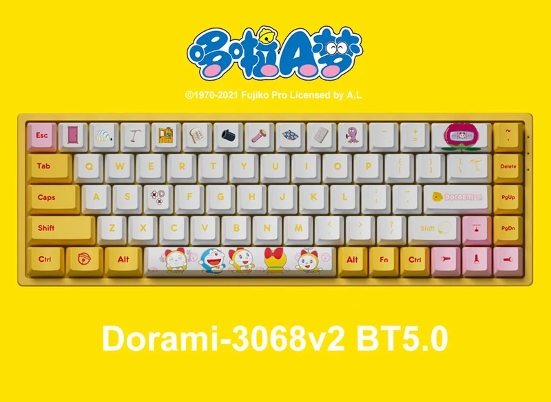 Akko Dorami 3068V2 BT5.0 RGB Hot-Swappable Mechanical Keyboard (Akko CS Ocean Blue)