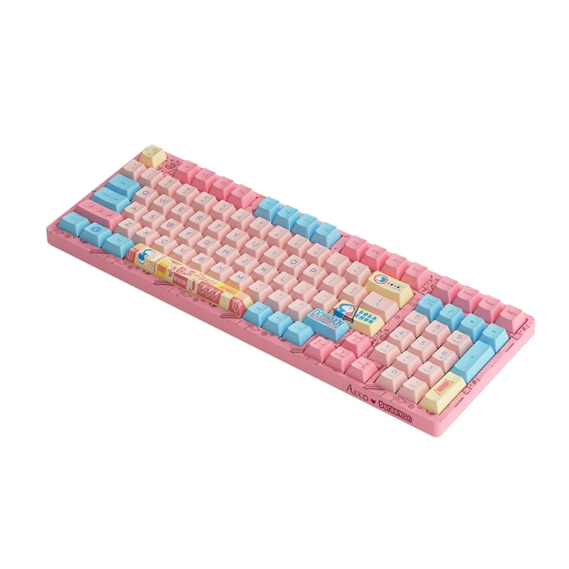 Akko Doraemon Macaron 3098B Multi-Modes RGB Hot-Swappable Mechanical Keyboard (Akko CS Jelly Blue)