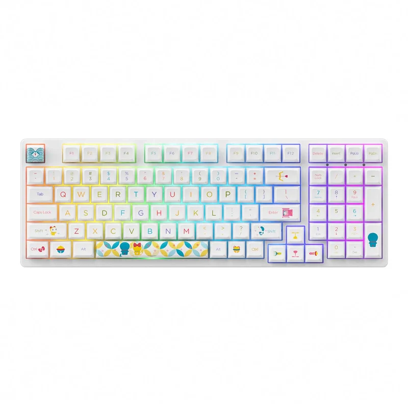 Akko Doraemon Rainbow 3098B Multi-Modes RGB Hot-Swappable Mechanical Keyboard (Akko CS Jelly Purple)