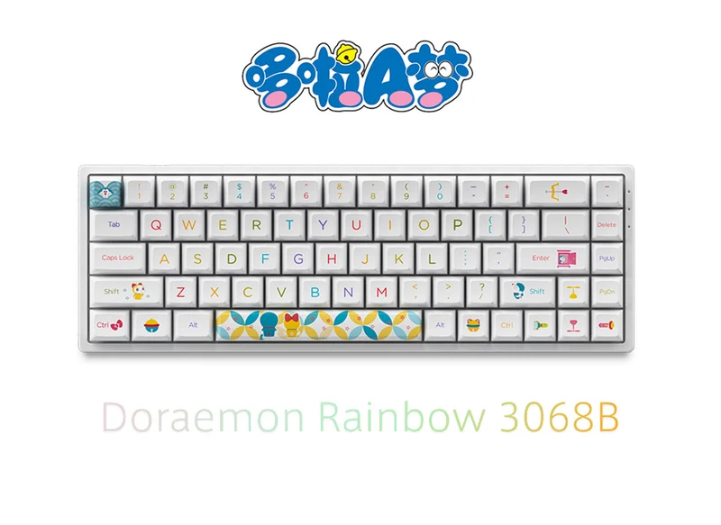Akko Doraemon Rainbow 3068B Multi-Modes RGB Hot-Swappable Mechanical Keyboard (Akko CS Jelly Purple)