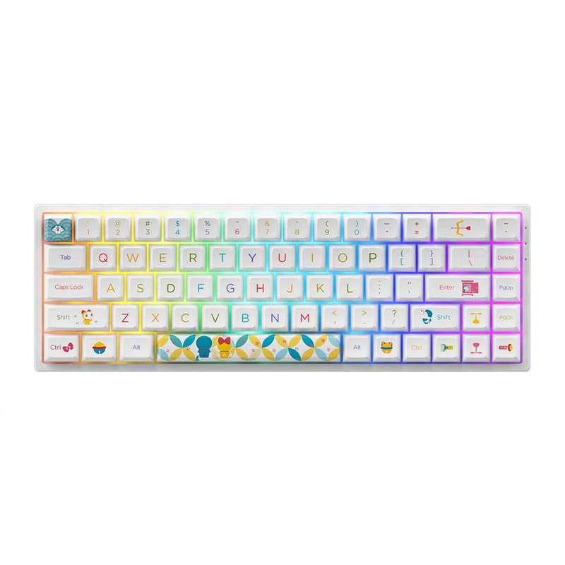 Akko Doraemon Rainbow 3068B Multi-Modes RGB Hot-Swappable Mechanical Keyboard (Akko CS Jelly Purple)