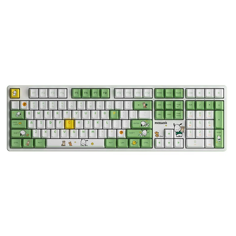 Akko Pochacco Green 5108B Plus Multi-Modes RGB Hot-Swappable Mechanical Keyboard (Akko Cream Yellow Pro, Akko Cream Blue Pro, Akko Creamy Cyan Switch, Akko V3 Piano Pro Switch)